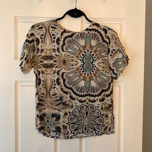 H&M print short sleeve blouse